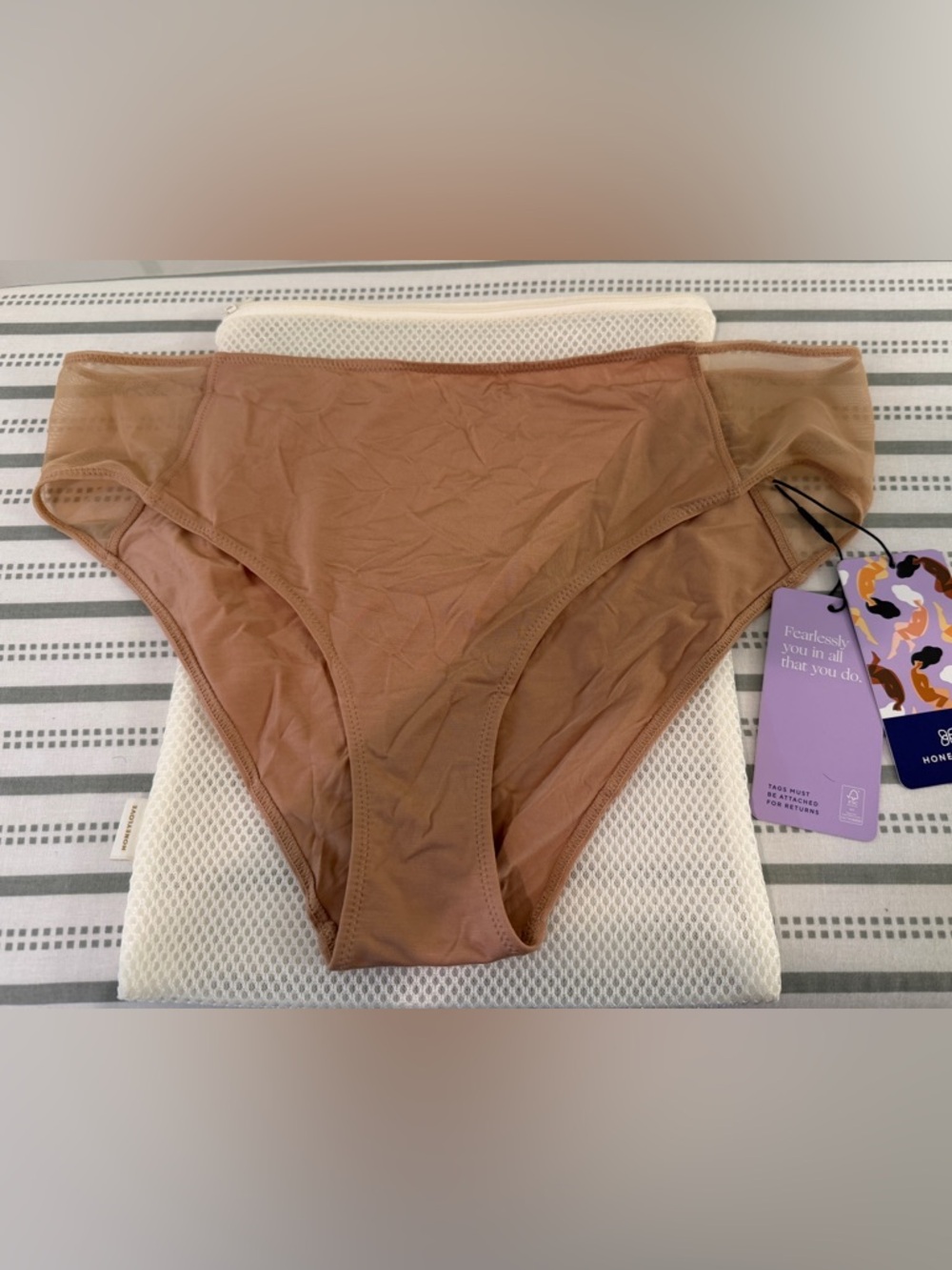 NWT Honeylove - BlissWear Mesh Bikini Panty - Sand - Picture 3 of 10